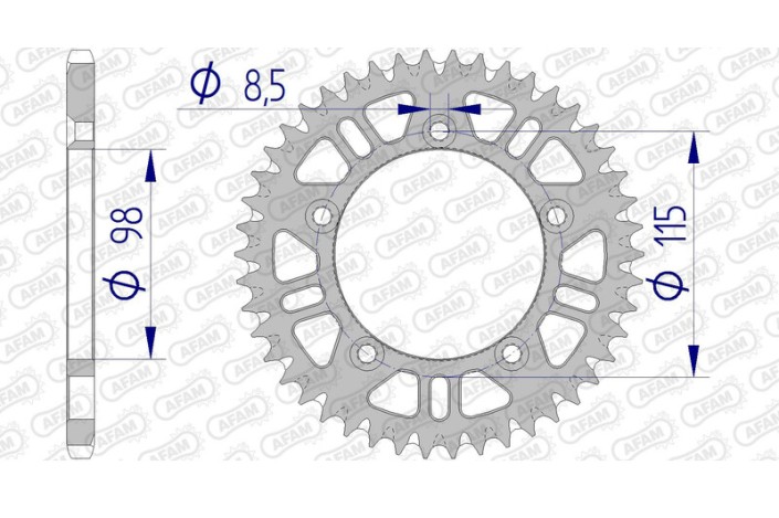 Couronne AFAM aluminium Ultra-Light anti-boue 72101 - 420