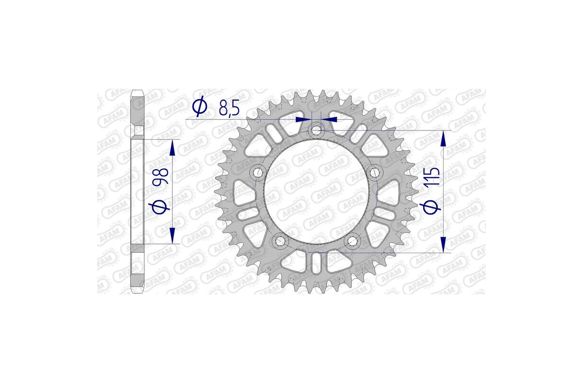Couronne AFAM aluminium Ultra-Light anti-boue 72101 - 420