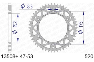 Couronne AFAM aluminium Ultra-Light anti-boue 13508 - 520