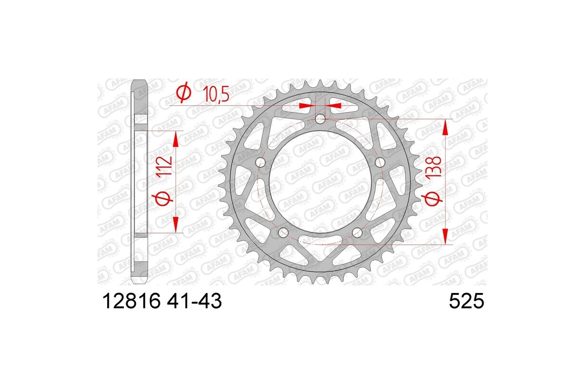 Couronne AFAM acier standard 12816 - 525