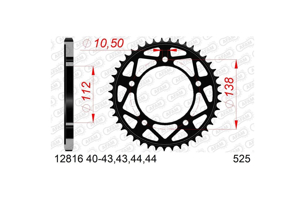 Couronne AFAM acier standard 12816 - 525