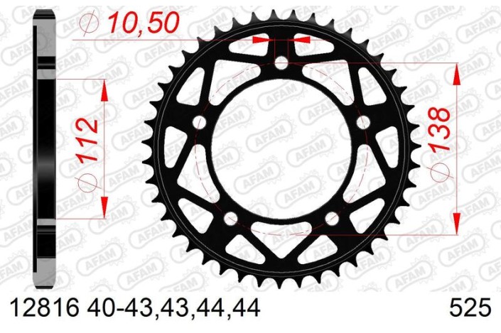 Couronne AFAM acier standard 12816 - 525