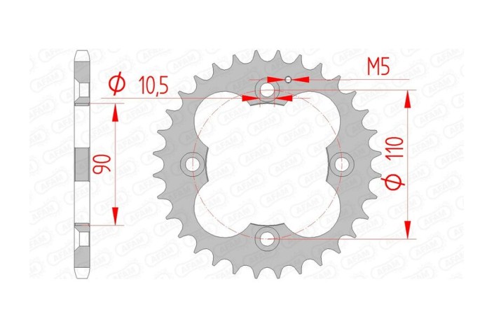 Couronne AFAM acier standard 92324 - 520
