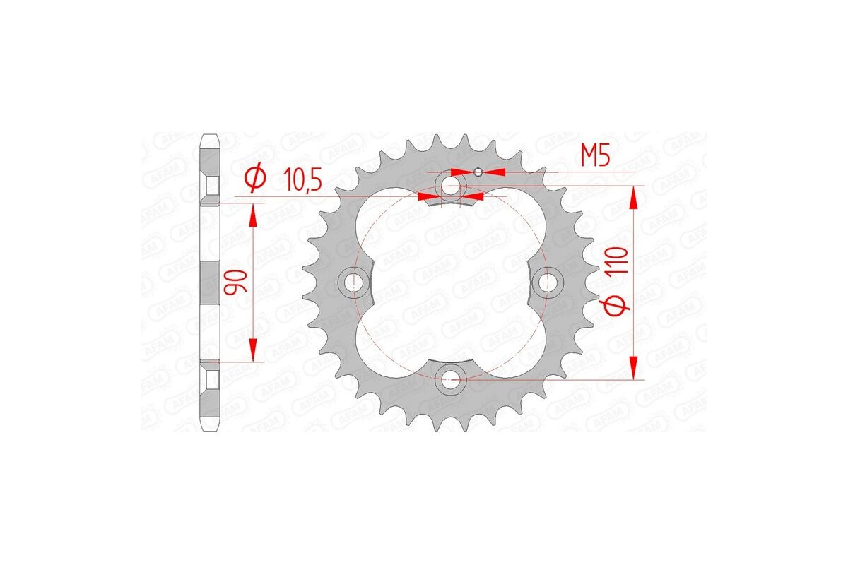 Couronne AFAM acier standard 92324 - 520