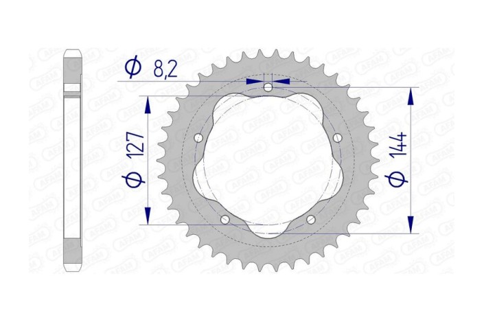 Couronne AFAM aluminium 51608 - 525 - Nécessite un porte couronne AFAM