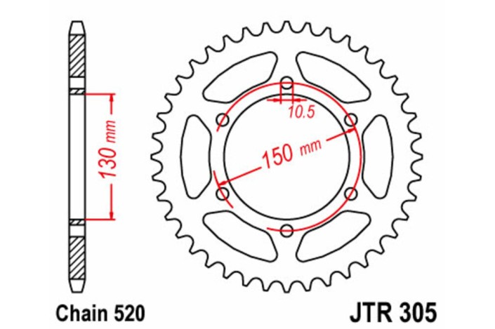 Couronne JT SPROCKETS acier standard 305 - 520