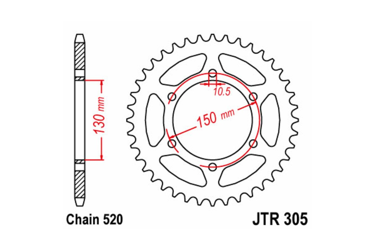 Couronne JT SPROCKETS acier standard 305 - 520