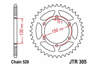 Couronne JT SPROCKETS acier standard 305 - 520