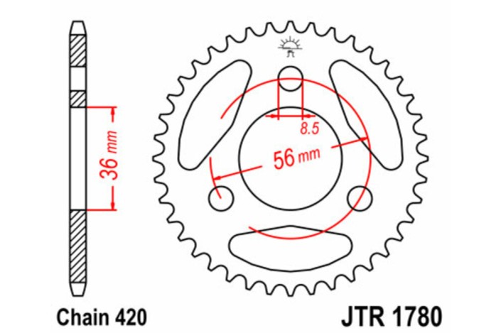 Couronne JT SPROCKETS acier standard 1780 - 420
