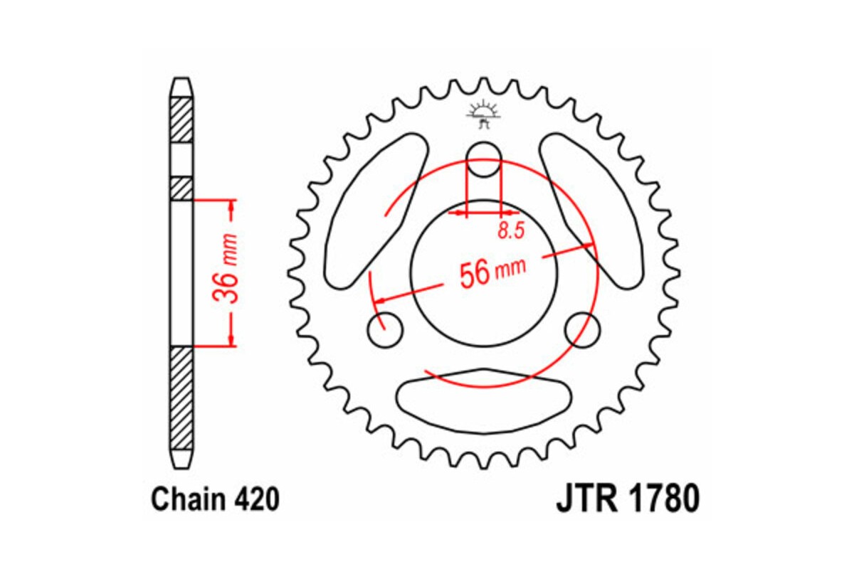 Couronne JT SPROCKETS acier standard 1780 - 420