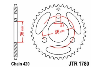 Couronne JT SPROCKETS acier standard 1780 - 420