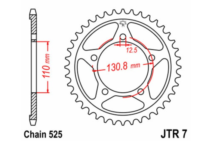 Couronne JT SPROCKETS acier standard 7 - 525