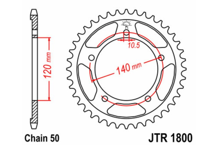Couronne JT SPROCKETS acier standard 1800 - 530
