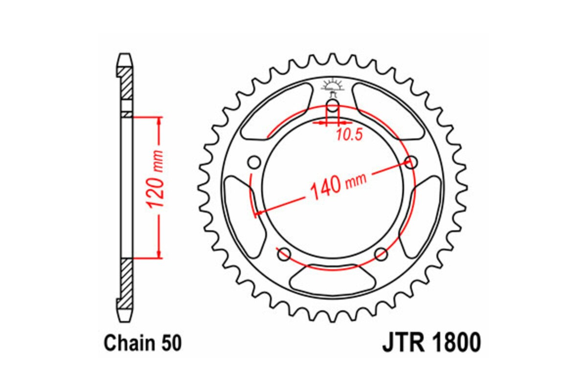 Couronne JT SPROCKETS acier standard 1800 - 530