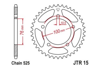 Couronne JT SPROCKETS acier standard 15 - 525