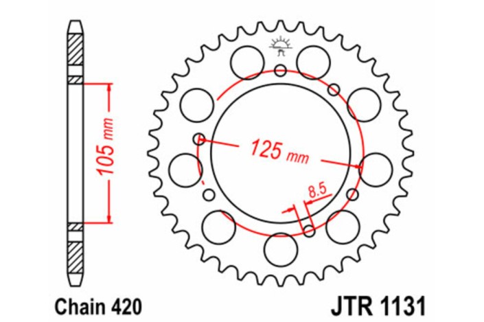 Couronne JT SPROCKETS acier standard 1131 - 420