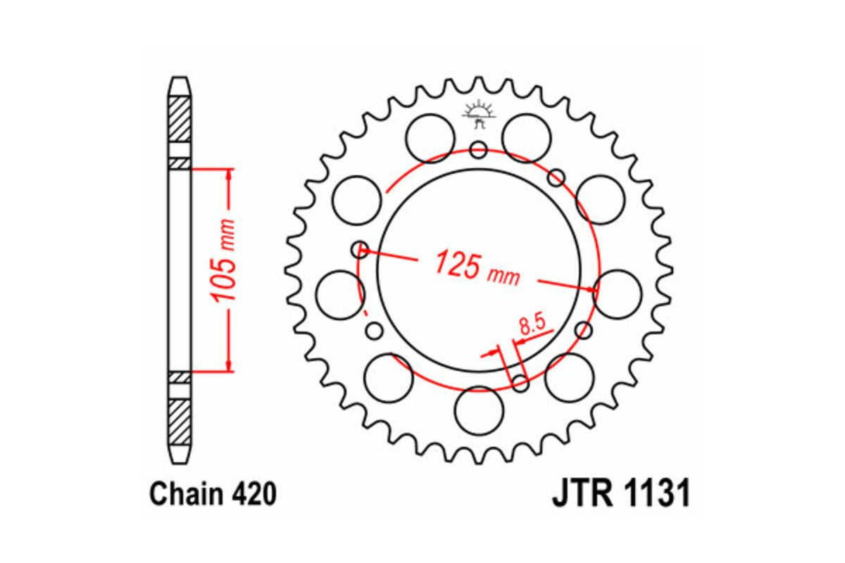 Couronne JT SPROCKETS acier standard 1131 - 420