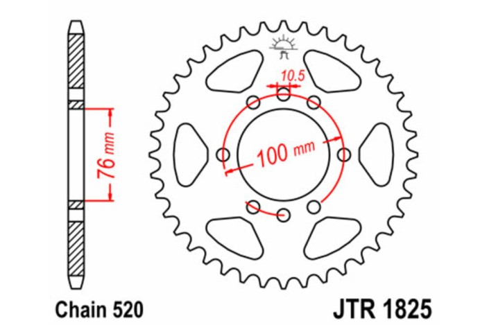 Couronne JT SPROCKETS acier standard 1825 - 520