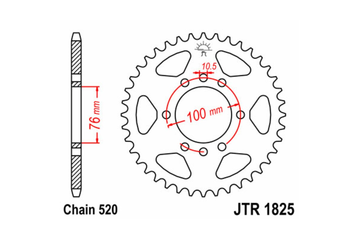 Couronne JT SPROCKETS acier standard 1825 - 520