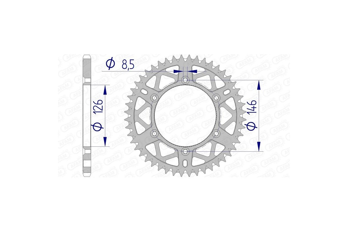 Couronne AFAM aluminium Ultra-Light anti-boue 15203 - 520
