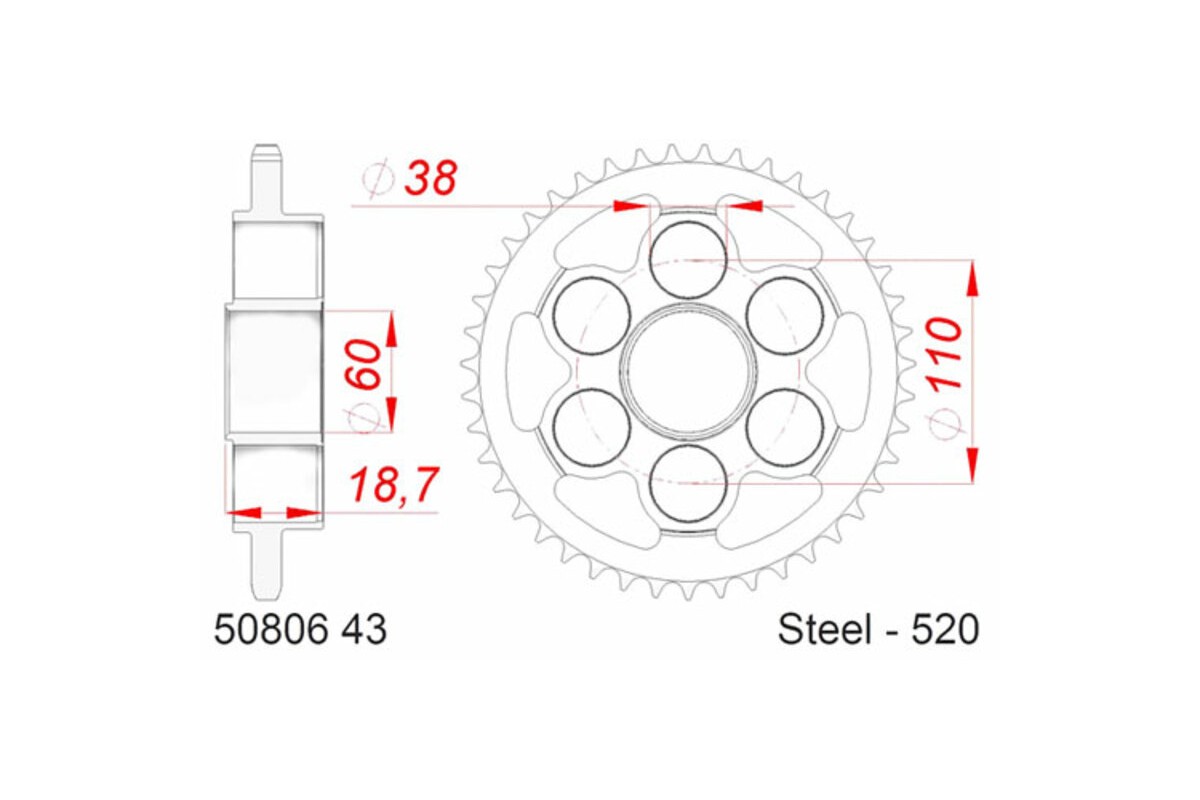 Couronne AFAM acier standard 50806 - 520
