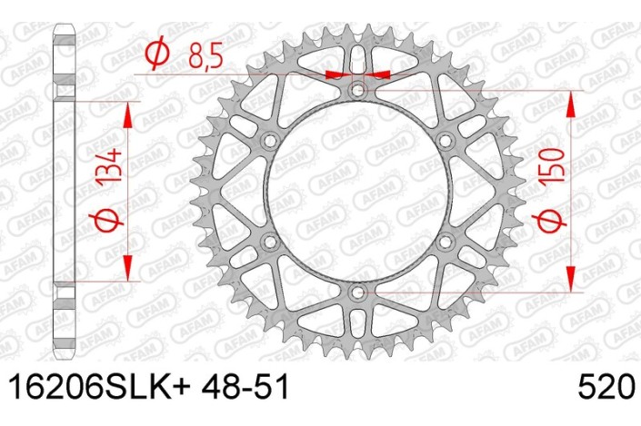 Couronne AFAM acier anti-boue 16206 - 520