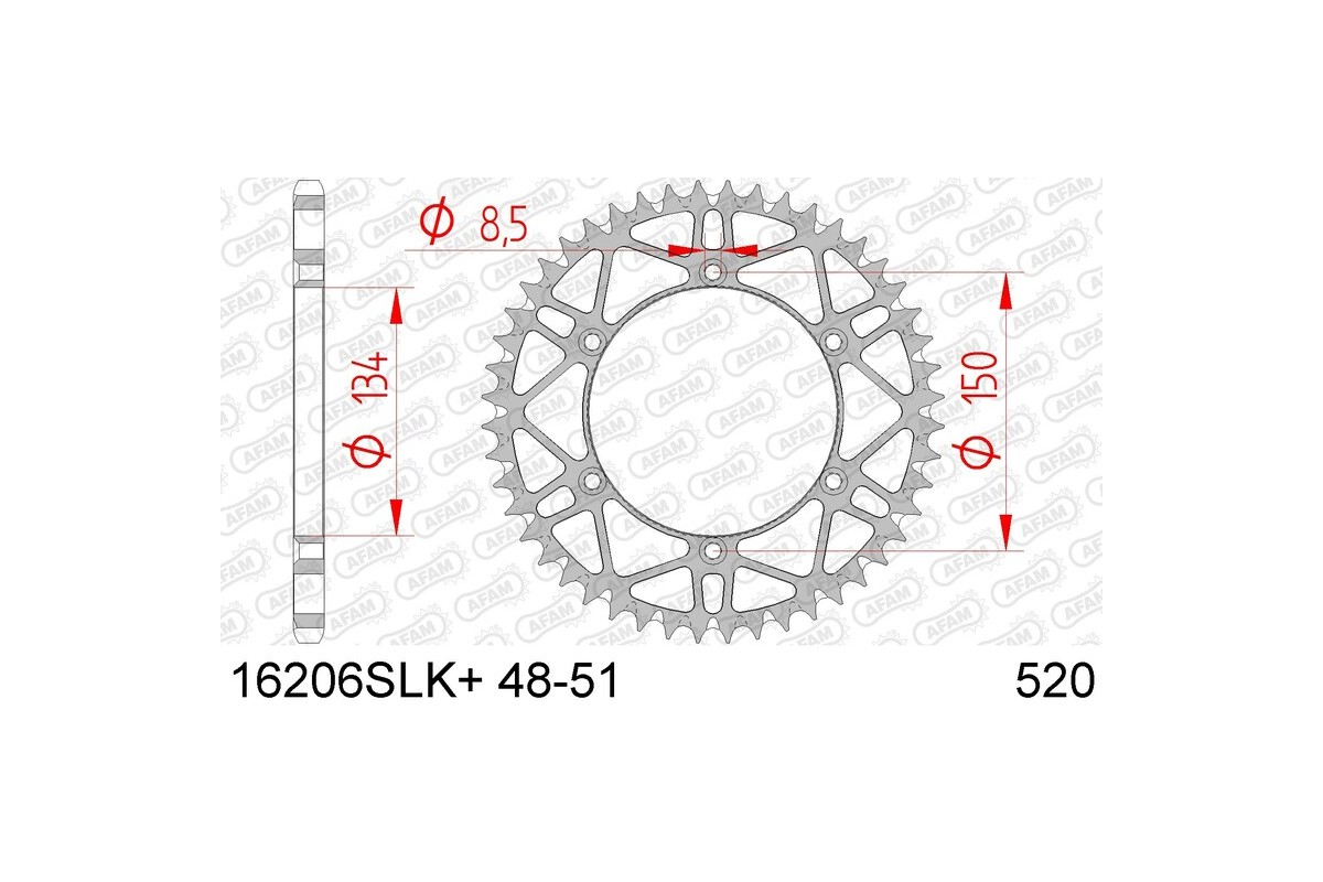 Couronne AFAM acier anti-boue 16206 - 520