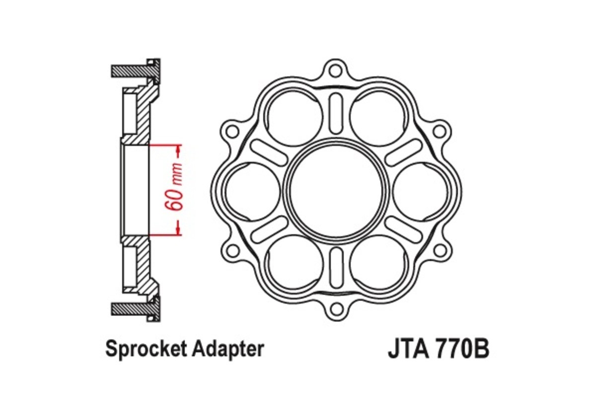 Support de couronne JT SPROCKETS - 6 Silentbloc Ducati Panigale/Monster