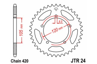 Couronne JT SPROCKETS acier standard 24 - 420
