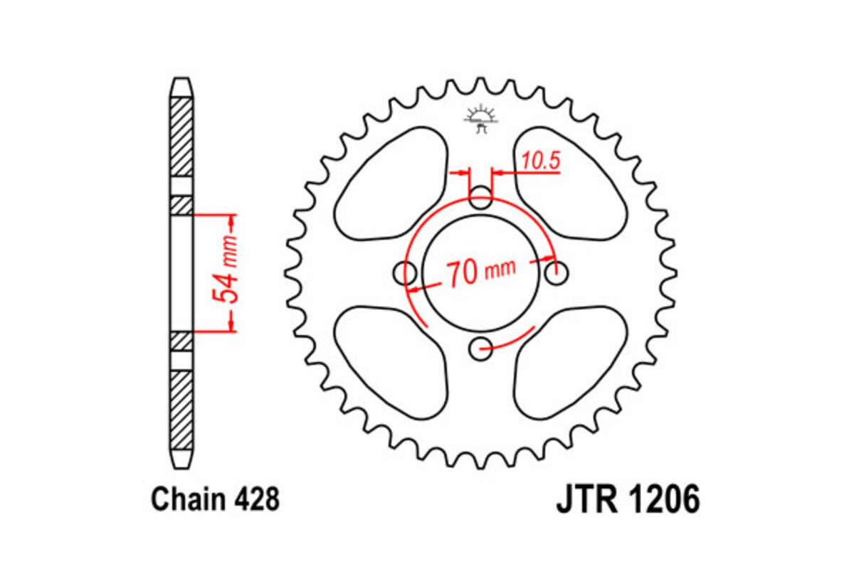 Couronne JT SPROCKETS acier standard 1206 - 428