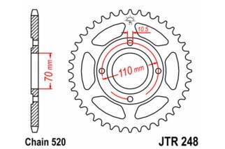 Couronne JT SPROCKETS acier standard 248 - 520