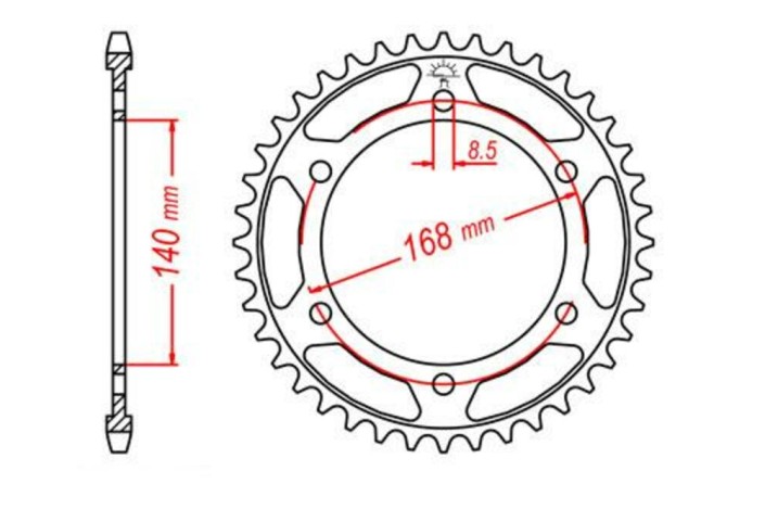 Couronne JT SPROCKETS acier standard 6 - 525