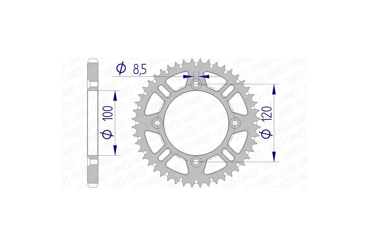 Couronne AFAM aluminium Ultra-Light anti-boue 15104 - 428