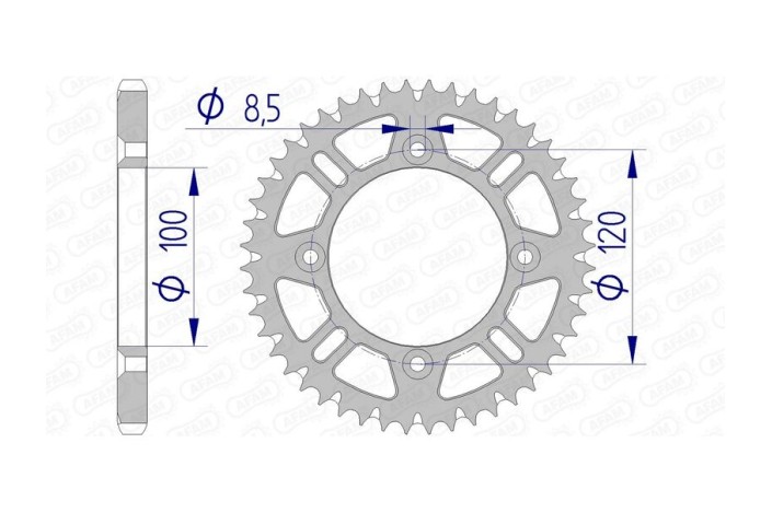 Couronne AFAM aluminium Ultra-Light anti-boue 15104 - 428