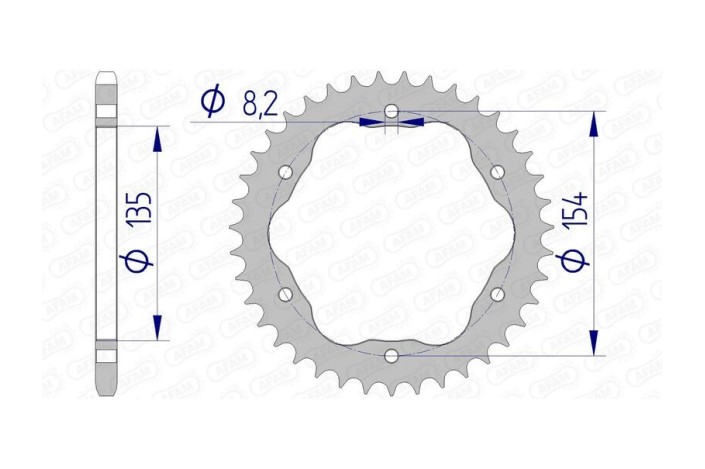 Couronne AFAM aluminium Ultra-Light anodisé dur 51804 - 520 - Nécessite un porte couronne AFAM