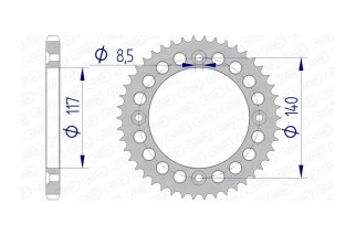 Couronne AFAM aluminium Ultra-Light anodisé dur 13108 - 428