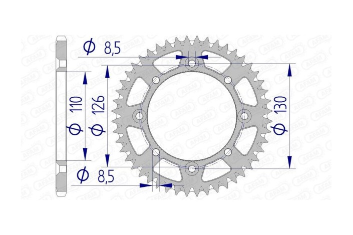 Couronne AFAM aluminium Ultra-Light anti-boue 17107420