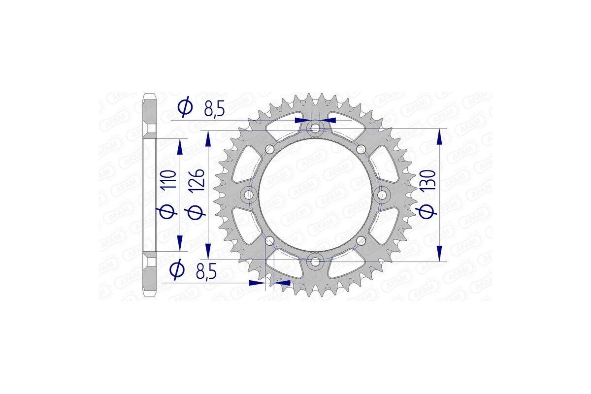 Couronne AFAM aluminium Ultra-Light anti-boue 17107420