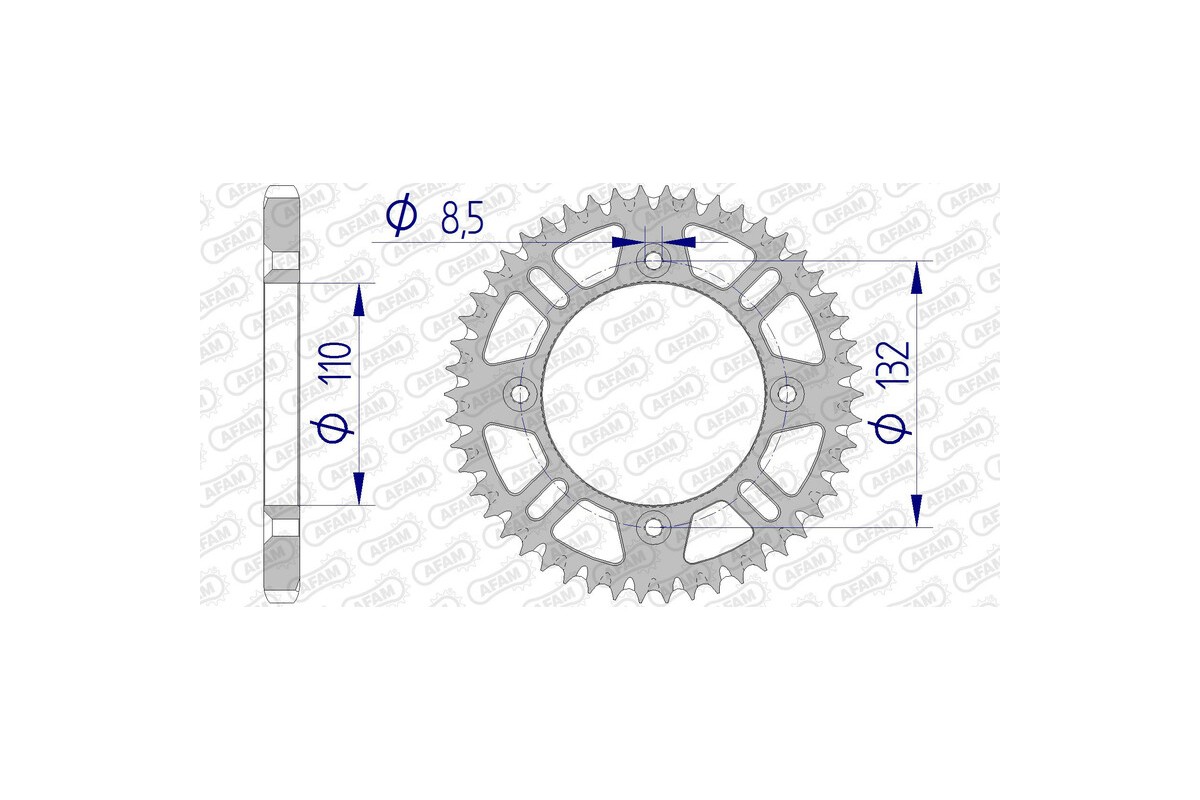 Couronne AFAM aluminium Ultra-Light anti-boue 72102 - 428