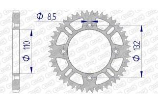 Couronne AFAM aluminium Ultra-Light anti-boue 72102 - 428
