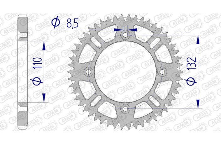 Couronne AFAM aluminium Ultra-Light anti-boue 72102 - 428