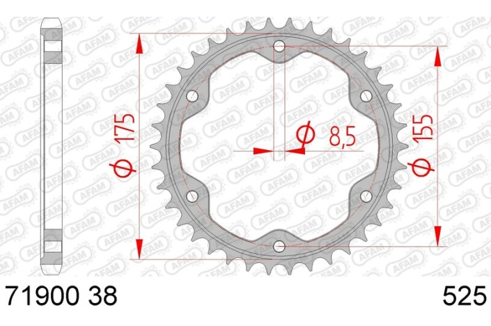Couronne AFAM acier standard 71900 - 525