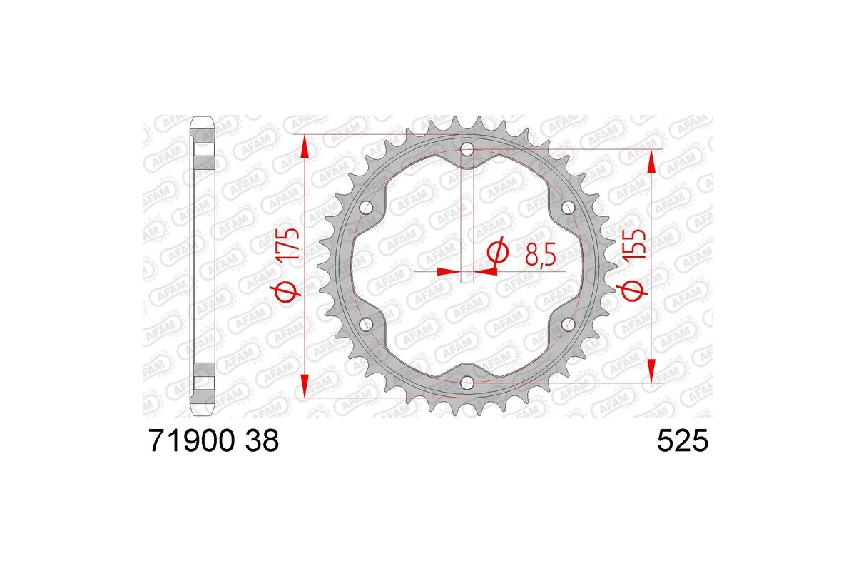 Couronne AFAM acier standard 71900 - 525