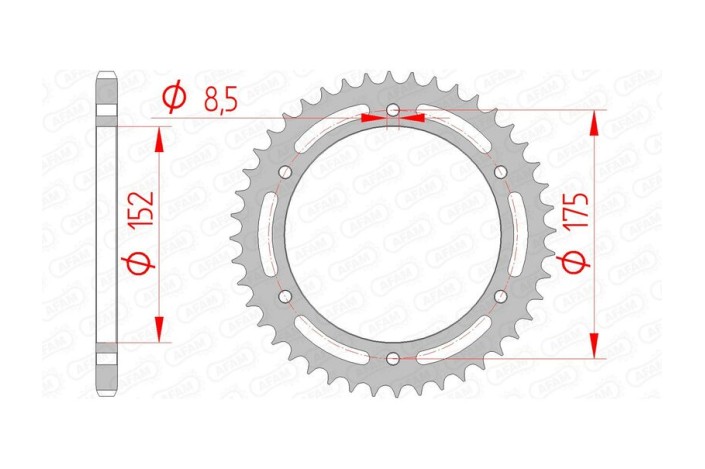 Couronne AFAM acier standard 12301 - 520