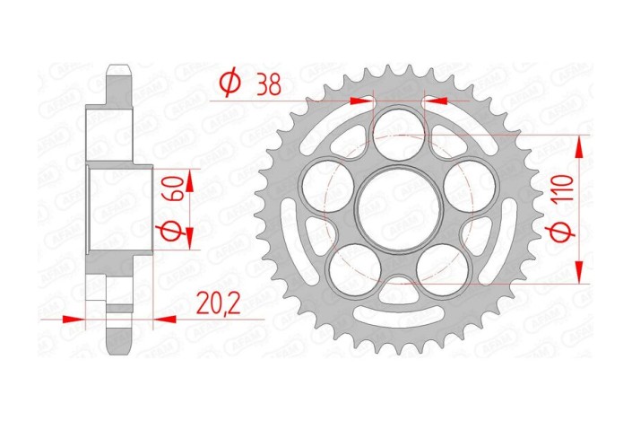 Couronne AFAM acier standard 50800 - 525
