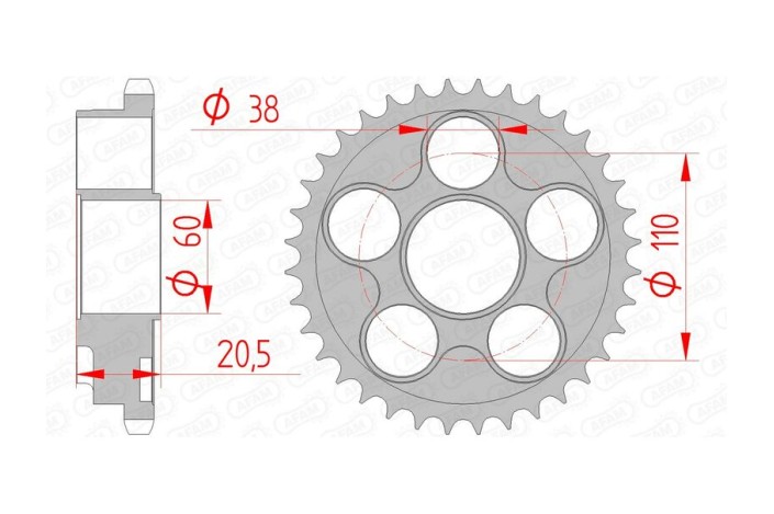 Couronne AFAM acier standard 50605 - 525