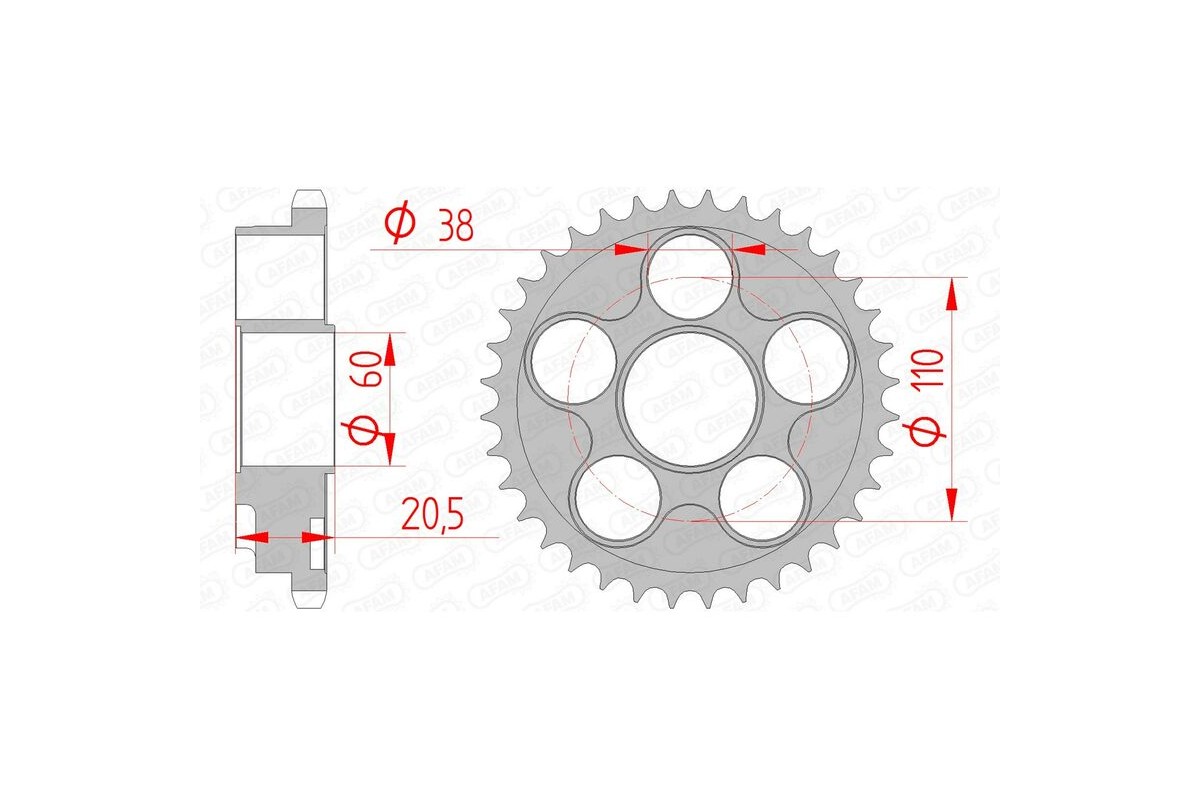Couronne AFAM acier standard 50605 - 525