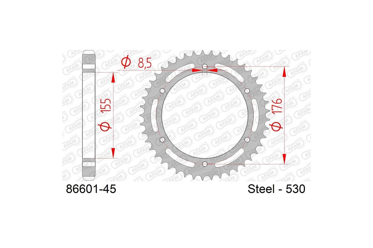 Couronne AFAM acier standard 86601 - 530