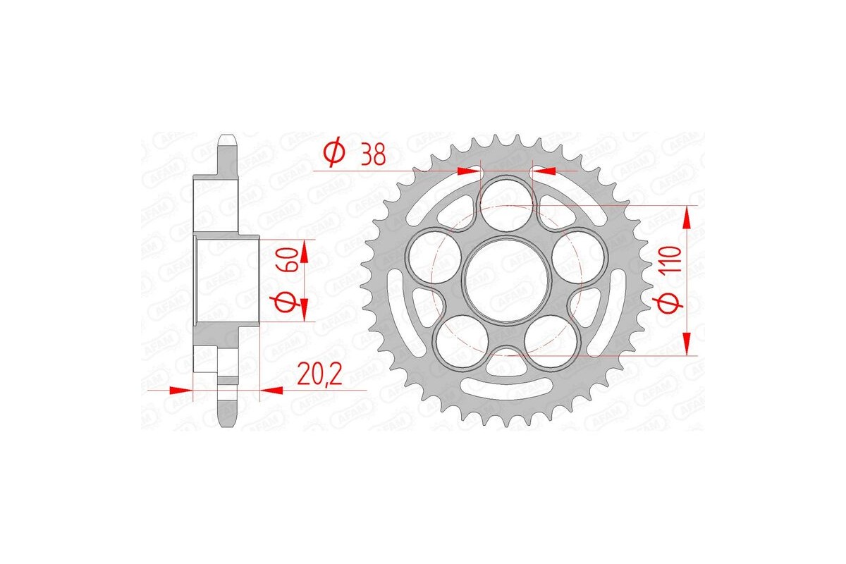 Couronne AFAM acier standard 50614 - 520