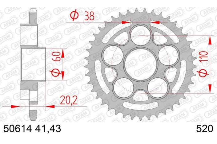 Couronne AFAM acier standard 50614 - 520